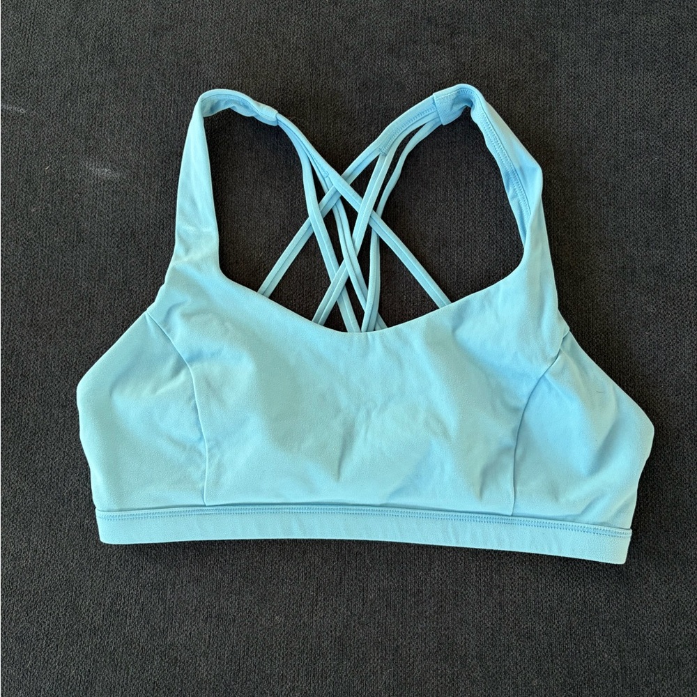 CRZ YOGA Sky Blue Crisscross Sports Bra